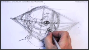 learn how to draw an old man's face in two point perspective 020