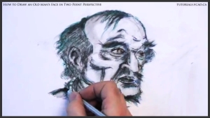learn how to draw an old man's face in two point perspective 046